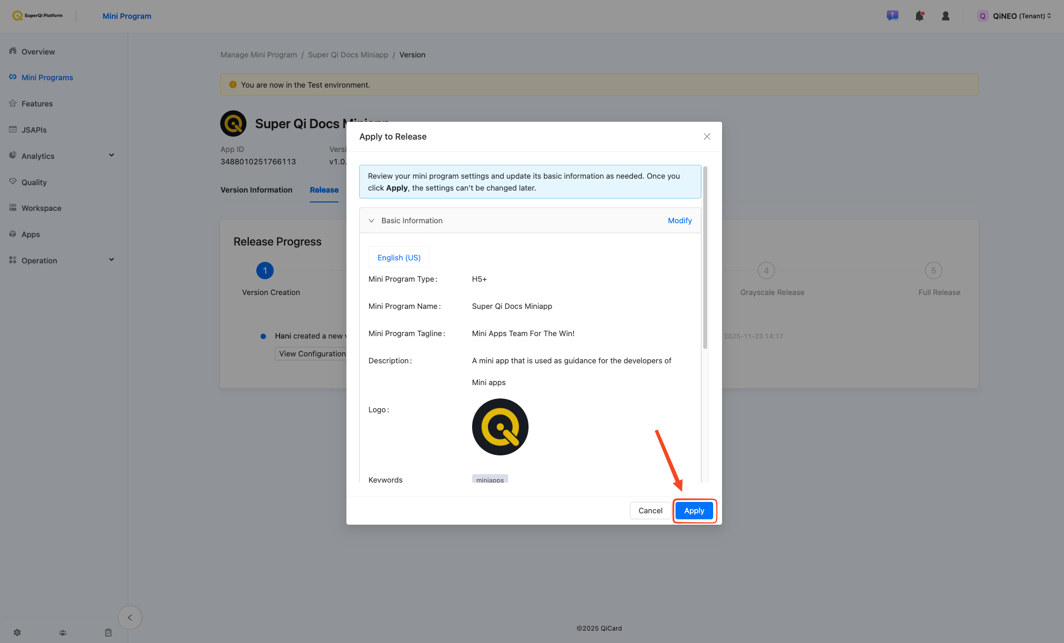 Confirm Release