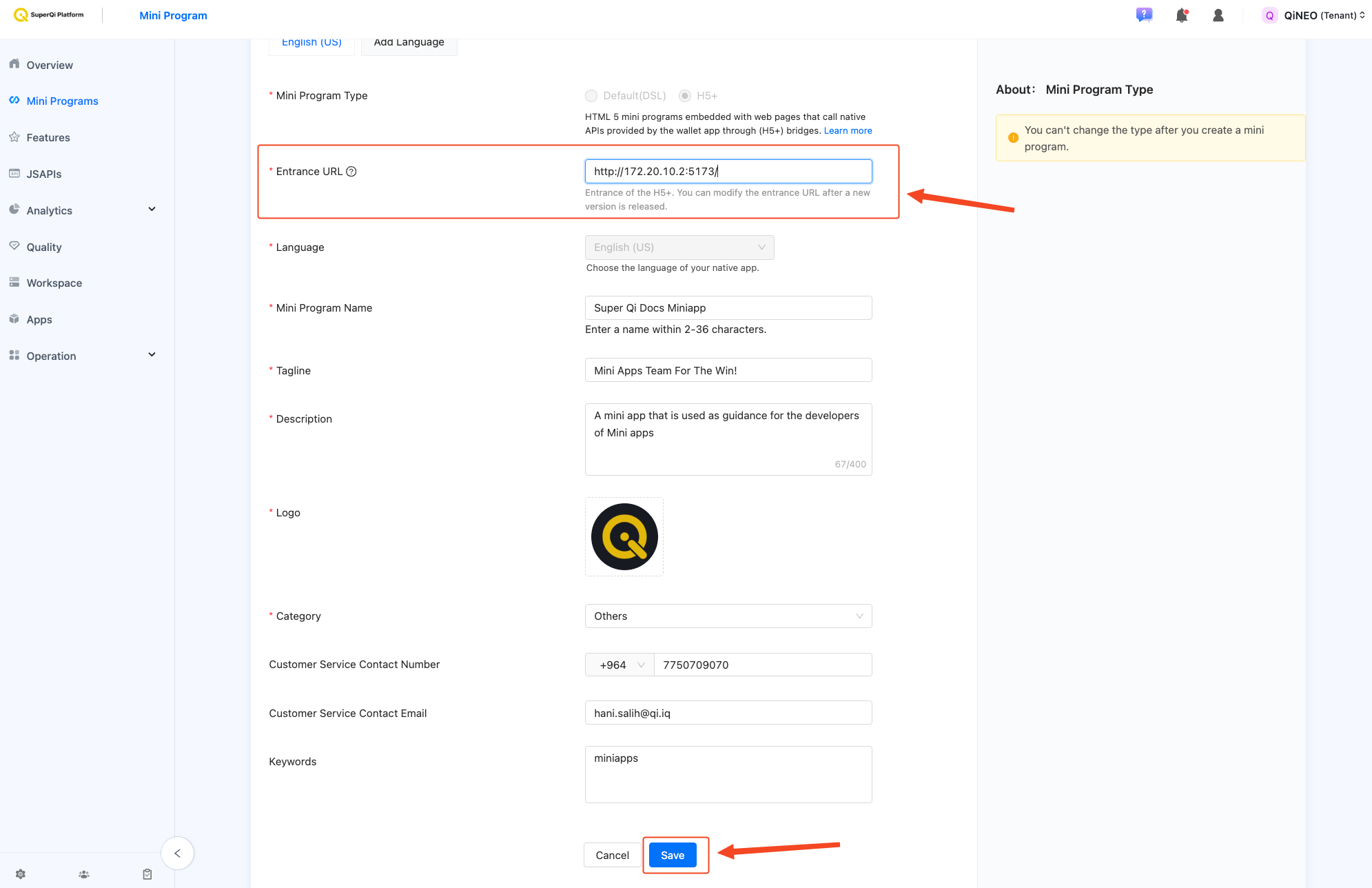 Update URL