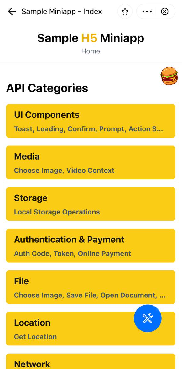Demo Miniapp Home