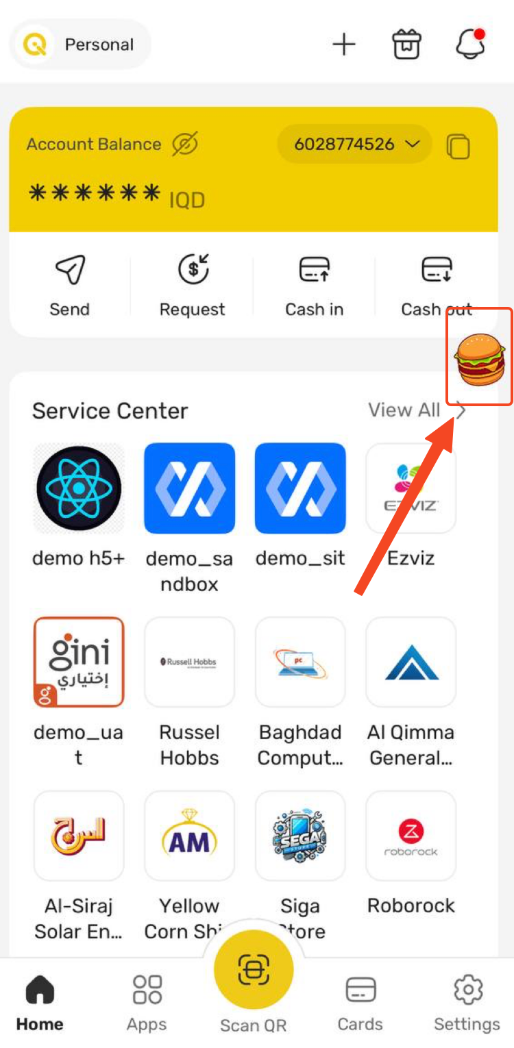 Floating Burger Icon